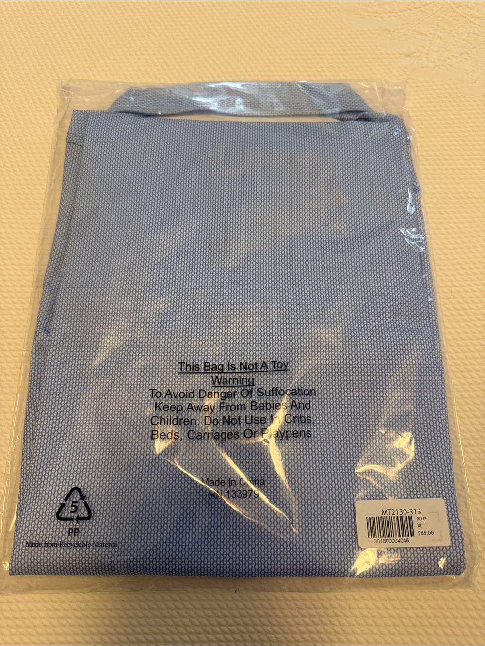 NWT Masters Light Blue Patterned Men's Golf Polo with Embroidered Logo - Picture 5 of 5